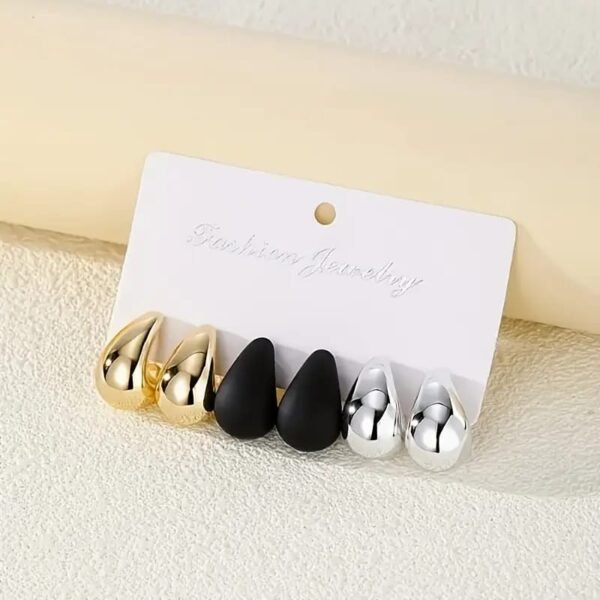 3 pairs Vintage water Drop studs imported earrings .