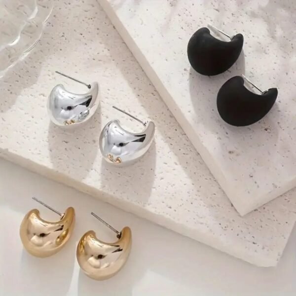 3 pairs Vintage water Drop studs imported earrings . - Image 3